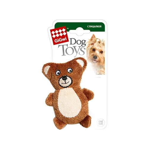 фото Игрушка   для собак  GiGwi Dog Toys Мишка (75023),  коричневый, 1шт.