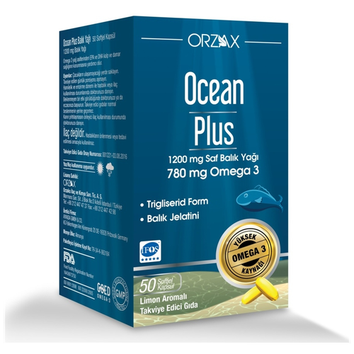 фото Рыбий жир Омега-3 780 мг ORZAX Ocean plus, 50 капсул