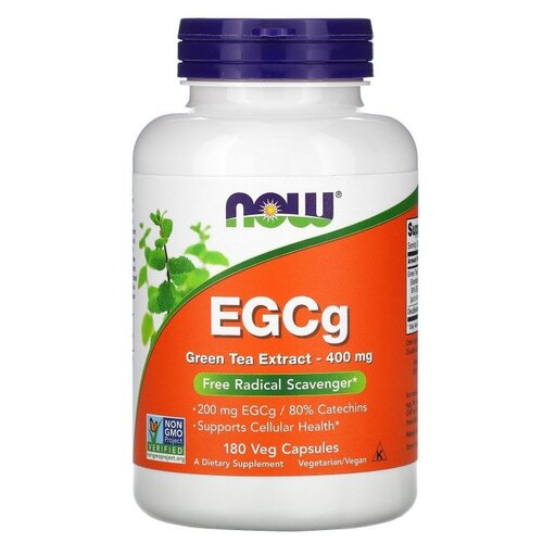 фото Капсулы NOW EGCg Green Tea Extract, 190 г, 400 мг, 180 шт.