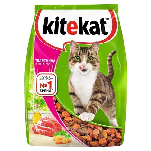 фото Сухой корм для кошек Kitekat телятина 4 шт. х 1900 г