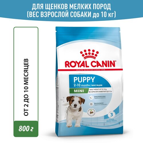 фото Сухой корм Royal Canin Mini Puppy (Мини Паппи) для щенков мелких пород до 10 месяцев, 0.8 кг