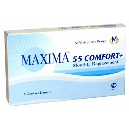 фото Контактные линзы Maxima 55 Comfort Plus, 6 шт., R 8,6, D -1,75, прозрачный, 1 уп.