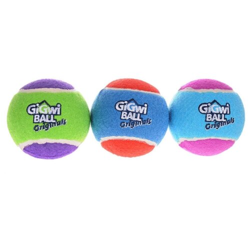 фото Мячик  для кошек   GiGwi GiGwi ball Original большой 3 шт (75337),  разноцветный, 3шт.