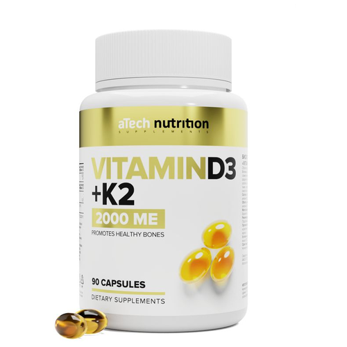 фото Витамин Д3 + К2 / VITAMIN D3+К2 2000 МЕ aTech nutrition 90 капсул