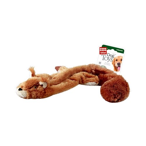 фото Набор игрушек   для собак  GiGwi Dog Toys Белка без набивки (75012),  коричневый, 1шт.