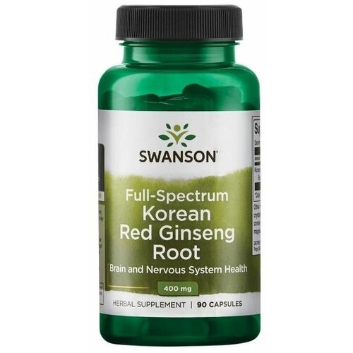 фото Swanson Full Spectrum Korean Red Ginseng Root (Полный спектр корейского красного корня женьшеня) 400 мг 90 капсул