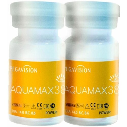 фото Контактные линзы Pegavision Aquamax 38, 2 шт., R 8,6, D -5,75, бесцветный, 1 уп.