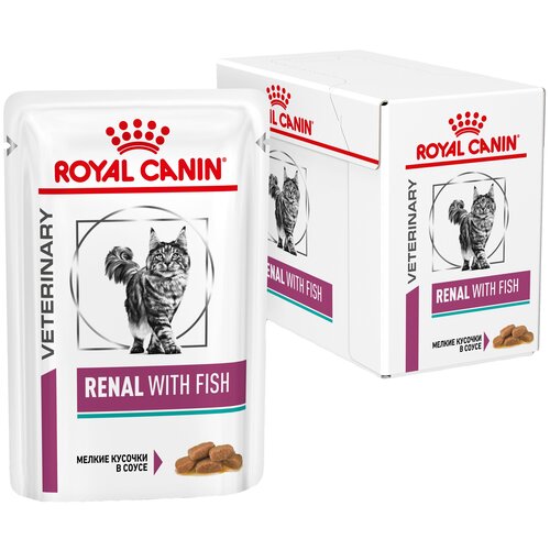 фото Влажный корм для кошек Royal Canin Renal, при проблемах с почками, с тунцом 12 шт. х 85 г (кусочки в соусе)