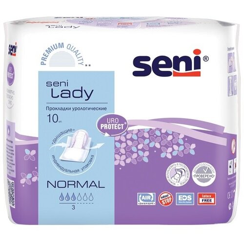 фото Прокладки урологические женские SENI LADY normal в индивидуальной упаковке 10 шт.