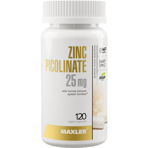 фото MAXLER Zinc Picolinate капс., 25 мг, 150 мл, 100 г, 120 шт.