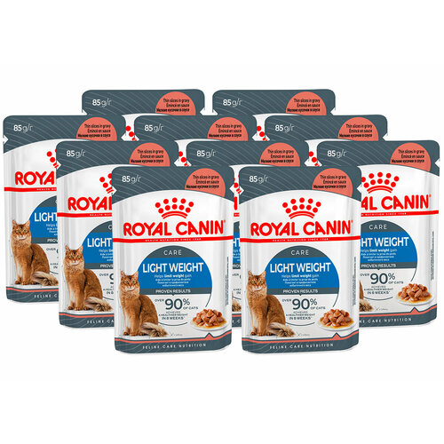 фото ROYAL CANIN LIGHT WEIGHT CARE диетические для взрослых кошек в соусе пауч 85 гр 85 гр х 10 шт