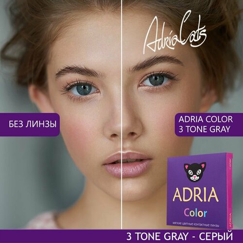 фото Контактные линзы ADRIA Color 3 tone, 2 шт., R 8,6, D -6, gray, 1 уп.