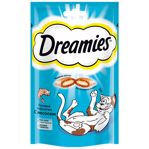 фото Лакомство для кошек  Dreamies Подушечки, 140 г лосось