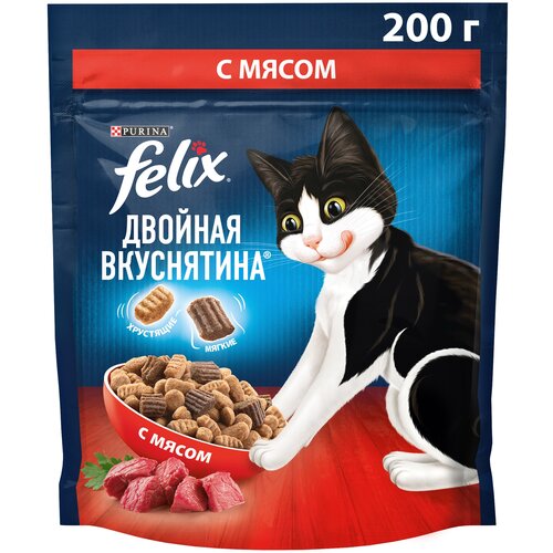 фото Сухой корм Felix Двойная Вкуснятина для взрослых кошек, с мясом 200г