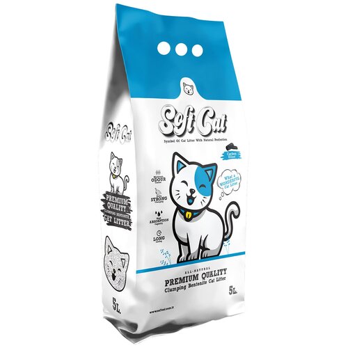 фото ​Наполнитель для кошек Soft Cat, комкующийся с активированным углем 5 л