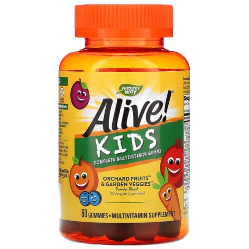 фото Пастилки Nature's Way Alive! Kids Multivitamin Gummy, 200 г, 200 мл, 60 шт.