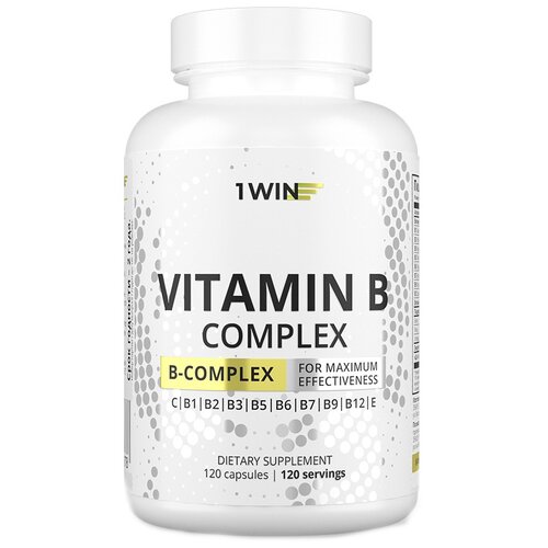 фото 1WIN Vitamin B complex, комплекс витамин Б, для женщин и мужчиин, 120 капсул