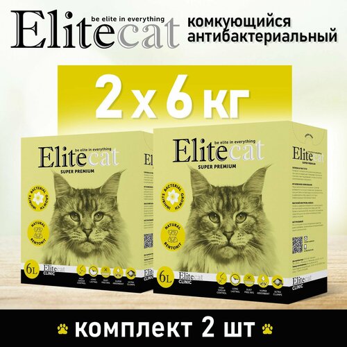 фото Наполнитель для кошачьего туалета комкующийся антибактериальный EliteCat 