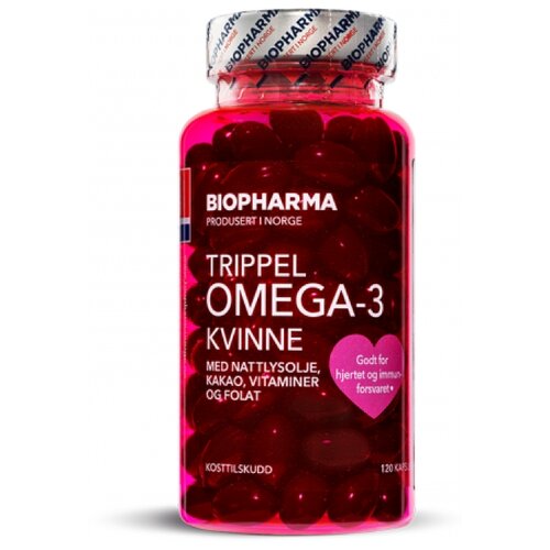 фото Biopharma Trippel Omega-3 Kvinne капс., 155 г, 120 шт., шоколад