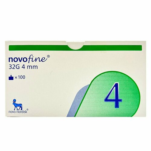 фото Иглы одноразовые NovoFine / НовоФайн 32G, 0,23/0,25 мм x 4 мм, 100 шт