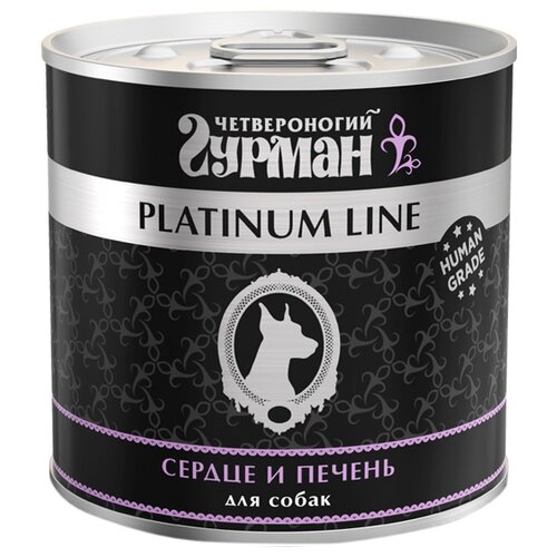 фото Влажный корм для собак Четвероногий Гурман Platinum line, беззерновой, печень, сердце 2 шт. х 240 г