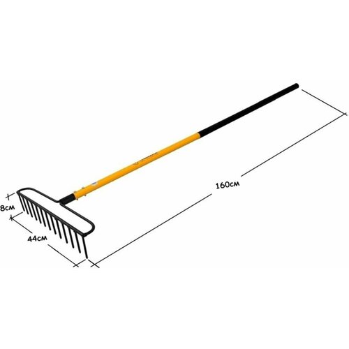 Универсальные грабли Tornadica (Торнадика) с черенком, 13 зубьев, ширина 440 мм. фото