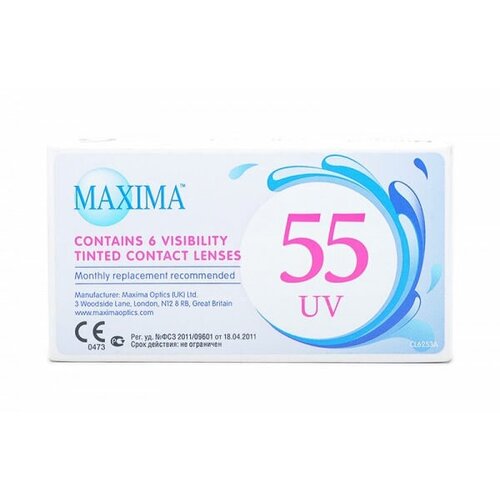 фото Контактные линзы Maxima 55 UV Aspheric, 6 шт., R 8,9, D -4,25, бесцветный, 1 уп.