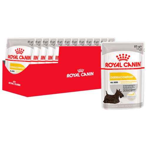 фото Влажный корм для собак Royal Canin Dermacomfort для здоровья кожи и шерсти 12 шт. х 85 г