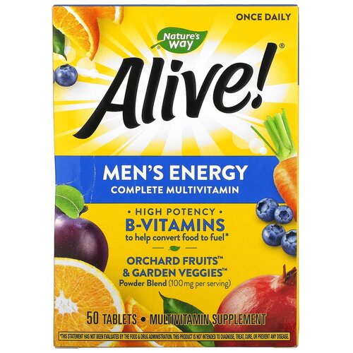 фото Таблетки Nature's Way Alive! Men's Energy Complete Multivitamin, 140 г, 140 мл, 50 шт.