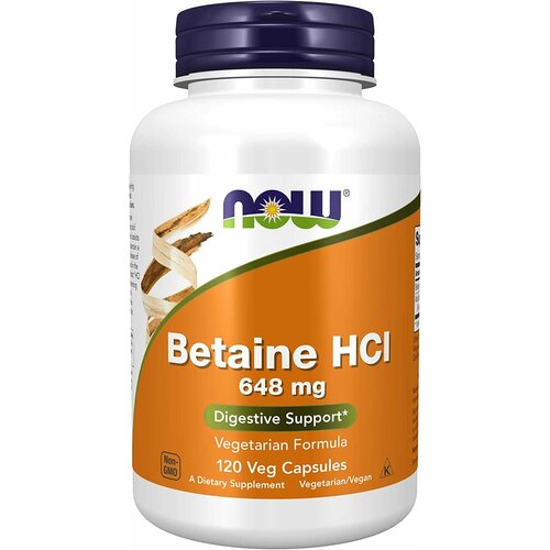 фото NOW Betaine HCI 648 mg 120 caps / Нау Бетаин Гидрохлорид 648 мг 120 капс