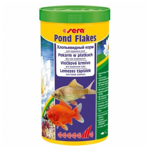 фото Сухой корм  для  рыб Sera Pond Flakes, 1 л, 180 г