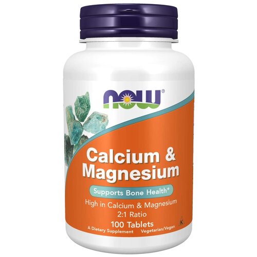 фото Таблетки NOW Calcium & Magnesium, 100 г, 250 мл, 100 шт.