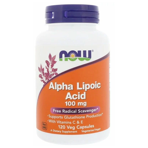 фото Alpha Lipoic Acid with Vitamins C and E, 100 мг, 160 г, 120 шт.