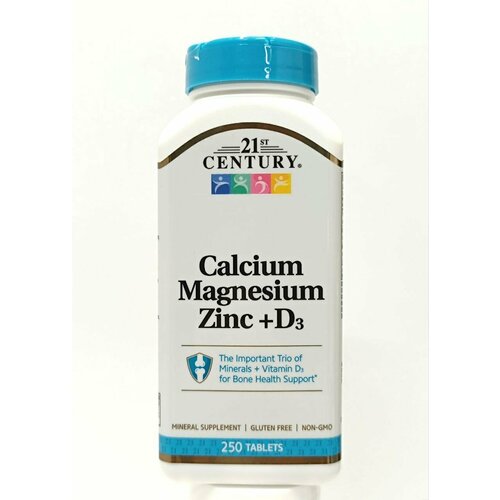 фото Таблетки Calcium Magnesium Zinc + D3 от 21 st Century, 250 штук в упаковке