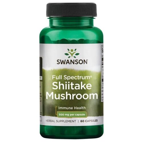 фото Swanson Shiitake Mushroom 500 mg Full Spectrum (Гриб Шиитаке 500 мг) 60 капсул (Swanson)