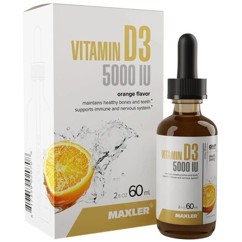 фото MAXLER Vitamin D3 фл., 5000 МЕ, 60 мл, апельсин