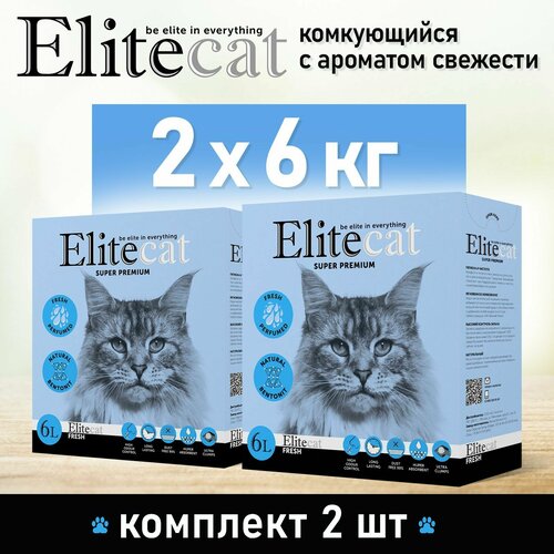 фото Наполнитель для кошачьего туалета комкующийся с ароматом свежести EliteCat 