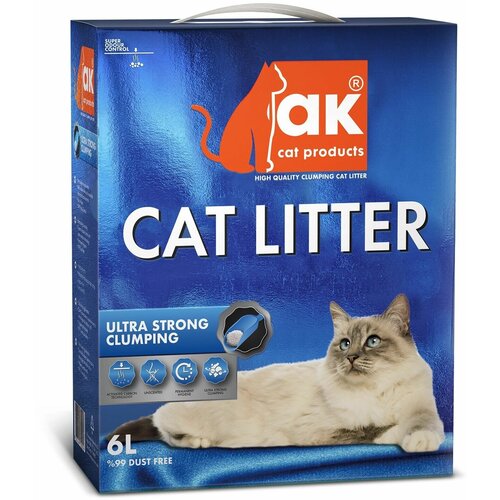 фото Наполнитель для кошачьего туалета AK Cat Ultra Strong Clumping комкующийся бентонитовый без запаха, 5,5 кг 6 л