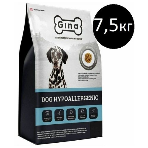 фото GINA DOG HYPOALLERGENIC гипоаллергенный для взрослых собак с уткой и рисом 01449 (7,5 кг)