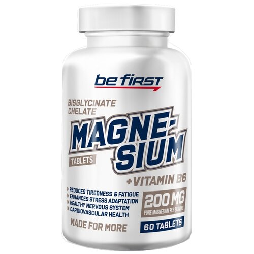 фото Таблетки Be First Magnesium + Vitamin B6, 120 г, 60 мл, 60 шт.