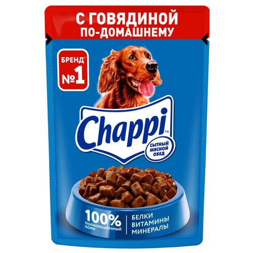 фото Влажный корм для собак Chappi говядина по-домашнему 1 уп. х 1 шт. х 85 г