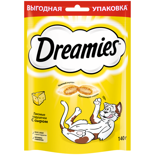 фото Лакомство для кошек  Dreamies Лакомство для кошек Dreamies подушечки, 140 г сыр