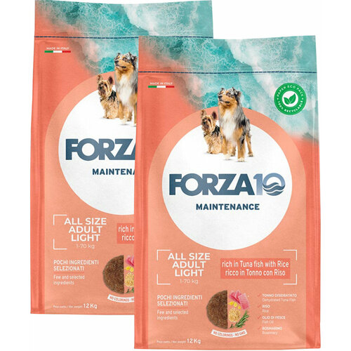 фото FORZA10 DOG MAINTENANCE LIGHT ALL BREEDS диетический для взр соб всех пород с тунцом и рисом 1170012 12 + 12 кг