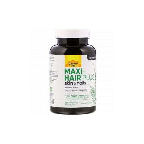 фото Maxi Hair Plus 5,000 mcg Biotin 120 вегетарианских капсул