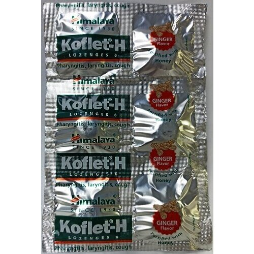 фото Кофлет Имбирь Хималая (леденцы от кашля) Koflet-H Lozenges Ginger Himalaya 6 шт.