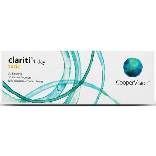 фото Контактные линзы CooperVision Clariti 1 day toric., 30 шт., R 8,6, D 0, CYL: -1,25, AХ: 130, прозрачный, 1 уп.