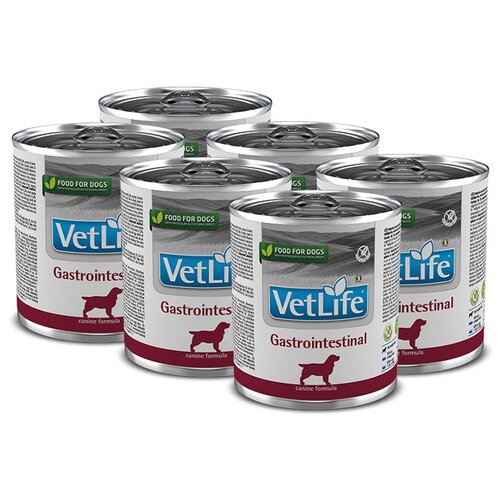 фото Влажный корм для собак Farmina Vet Life Gastrointestinal, при болезнях ЖКТ 1 уп. х 6 шт. х 300 г