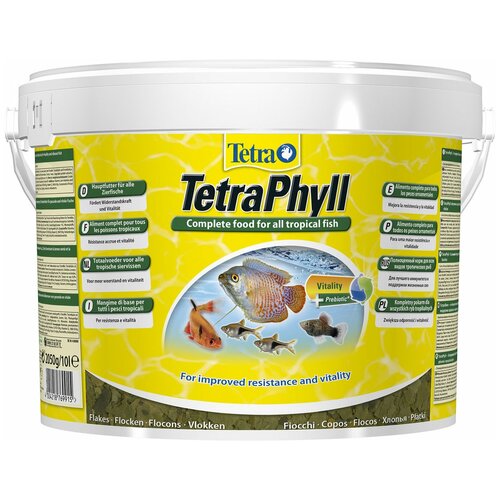 фото Сухой корм  для  рыб, ракообразных Tetra TetraPhyll Flakes, 10 л, 2.05 кг