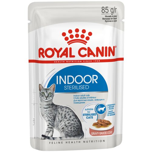 фото Влажный корм для стерилизованных кошек Royal Canin для живущих в помещении 10 шт. х 85 г (кусочки в соусе)