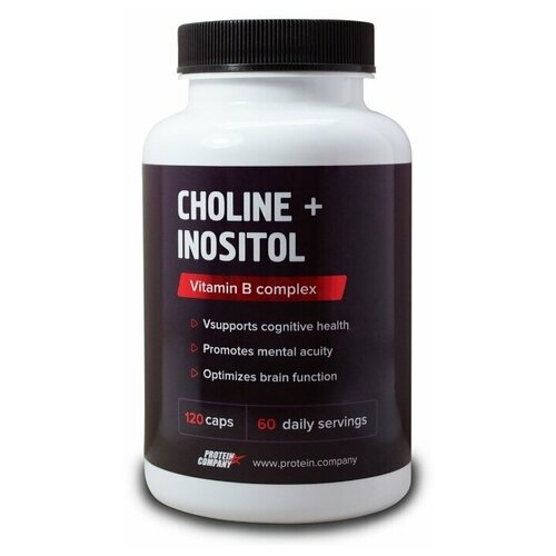 фото Choline + Inositol Холин + Инозитол, 250 мл, 90 г, 120 шт.